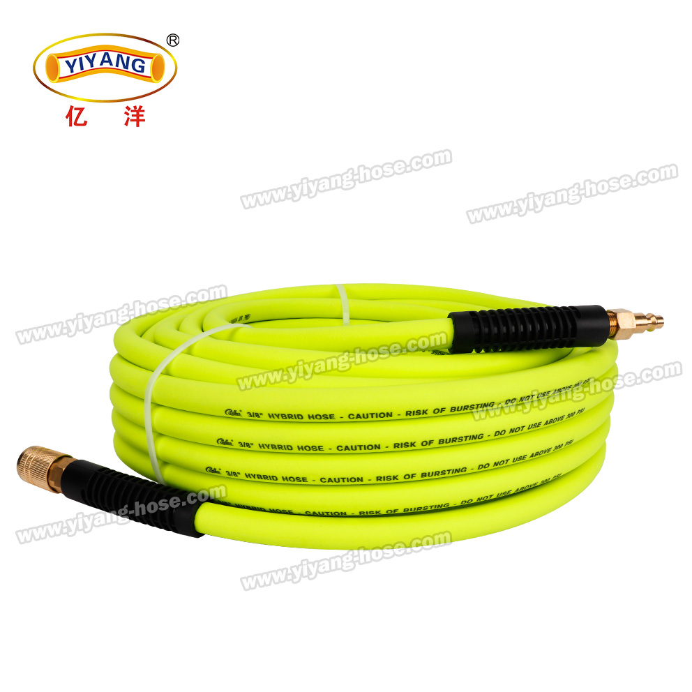 1/4 3/8 1/2 PVC Hybrid Air Hose with 1/4 NPT brass fittings