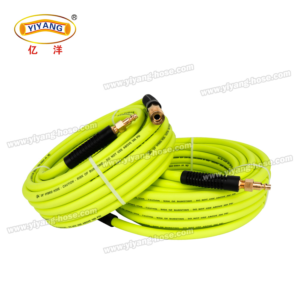 1/4 3/8 1/2 PVC Hybrid Air Hose with 1/4 NPT brass fittings